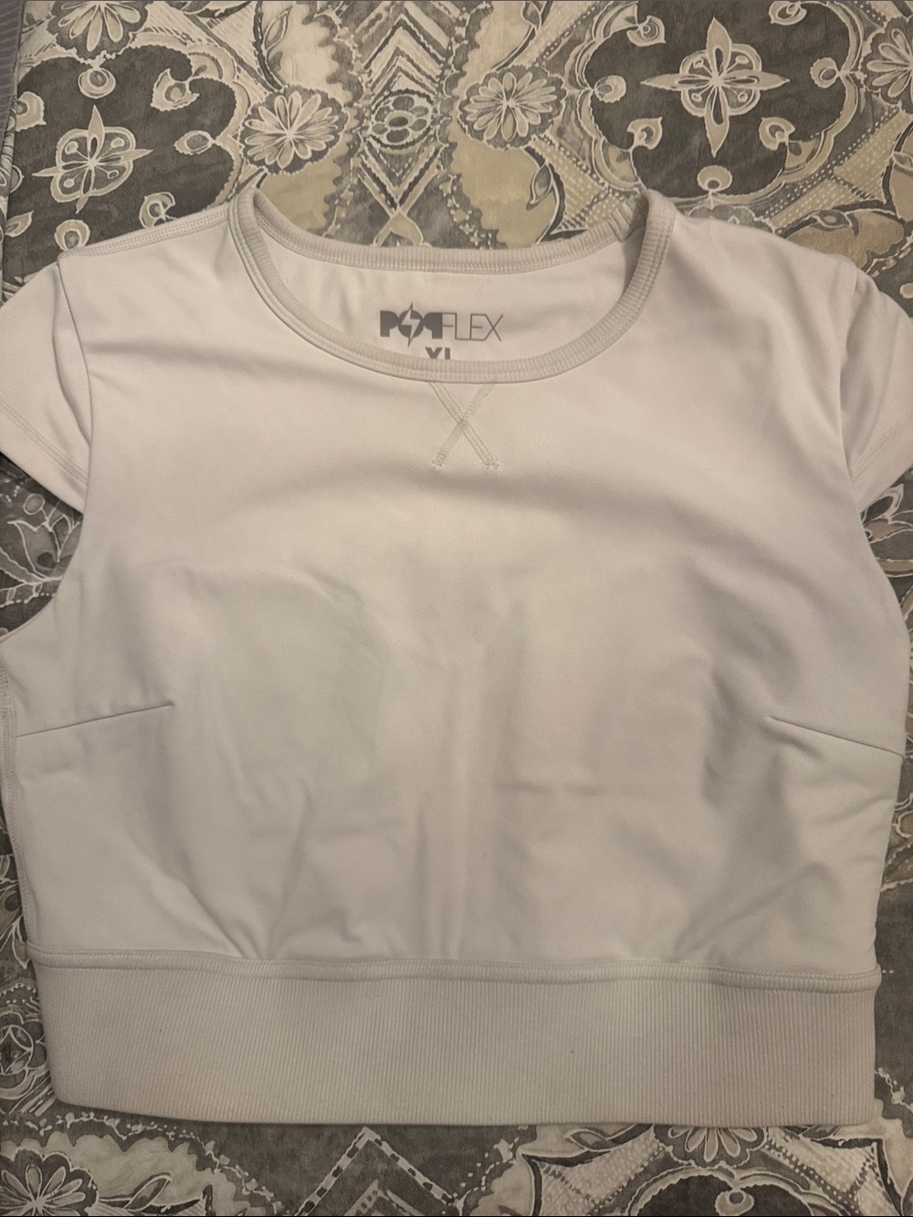 POPFlex White Short Sleeve Baby Tee Active Crop Top